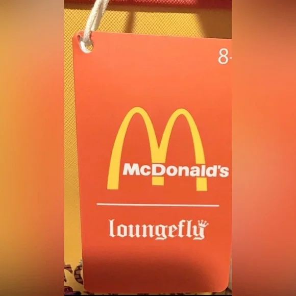 McDonald's Vintage Fry Kids Triple Pocket Mini Backpack Loungefly - Picture 9 of 12